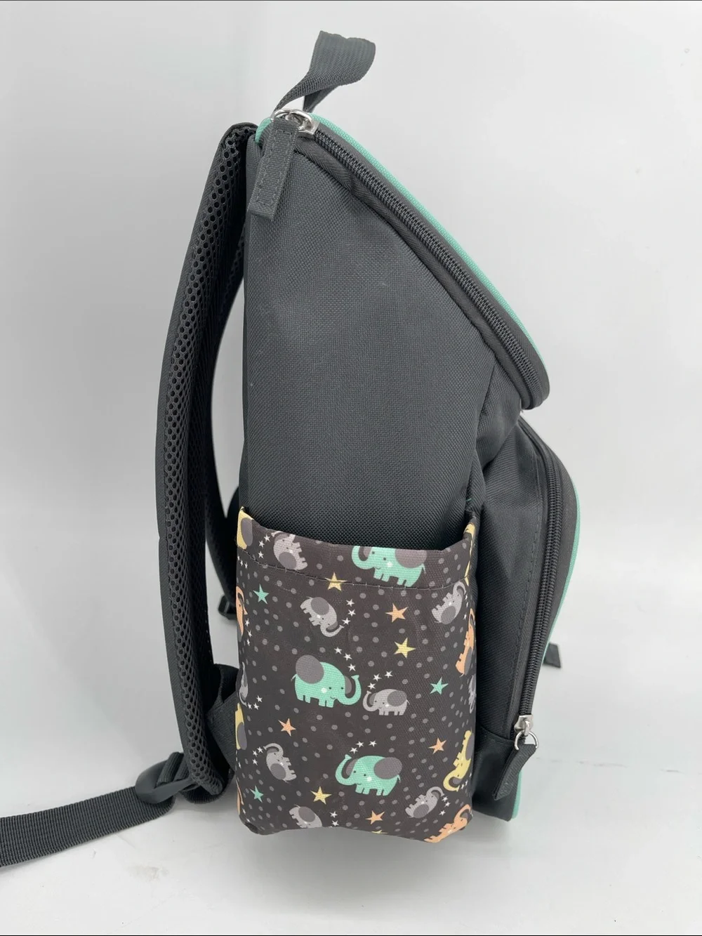 Babyboom Elephant Print Top Zip Backpack Diaper Bag